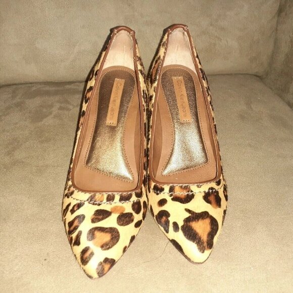 CALVIN KLEIN Jeans-Ryleigh-Leopard Calf Hair Print Pumps/Heels-Size 7-Near Mint - Picture 3 of 8